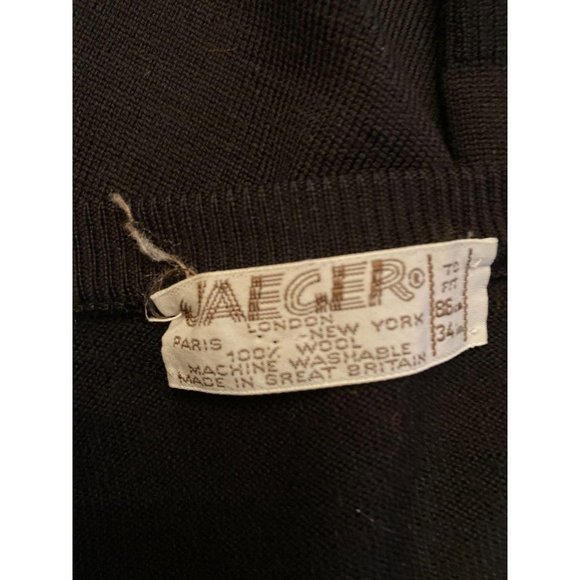 Paris Jaeger 100% Wool Black Sweater Ladies Medium - Picture 3 of 4